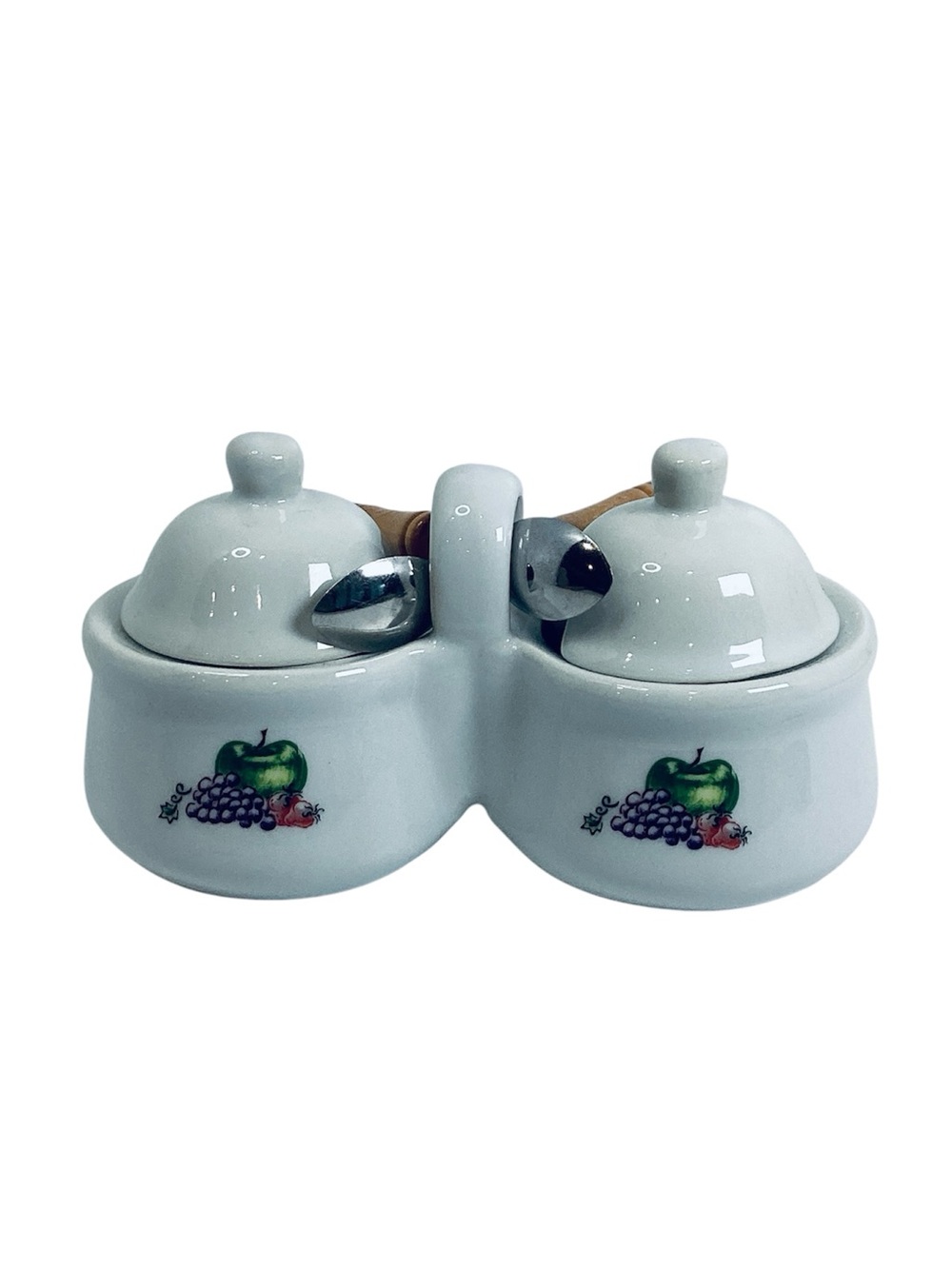 🦋 Double Ceramic Condiment Set With Spoons